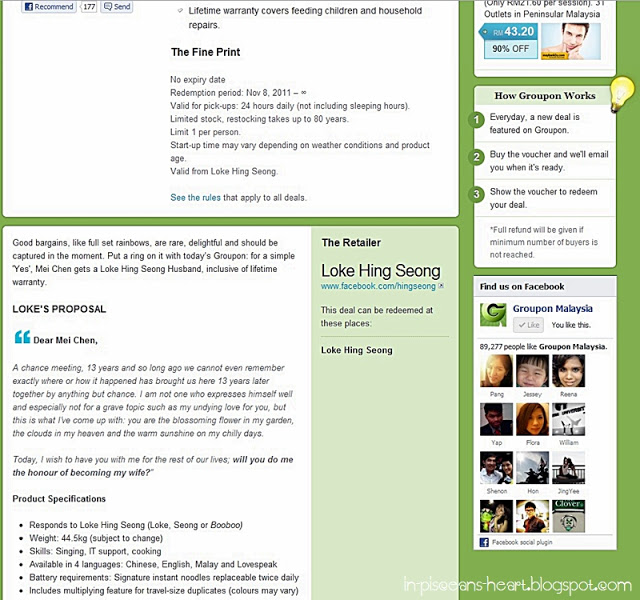 Groupon Proposal 2 | A Grouposal: Mei Chen, Will You Marry Me? From Loke Hing Seong