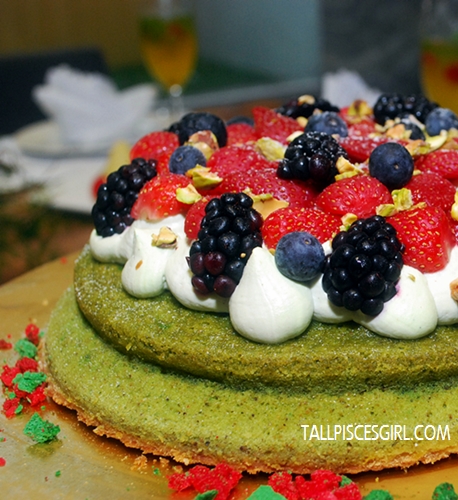 Pistachio Gateau with Mousseline Cream and Mixed Berries Pistachio Gateau with Mousseline Cream and Mixed Berries