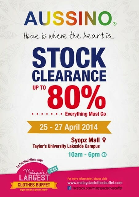 Aussino Stock Clearance Sale @ Syopz Mall