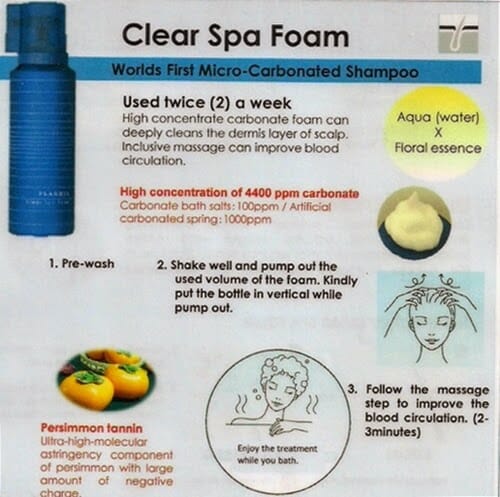 Clear Spa Foam instructions