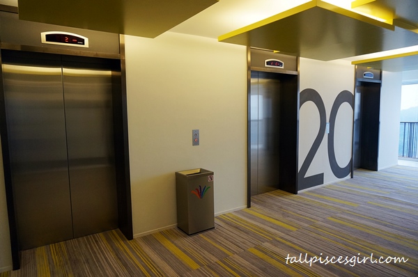 The lift lobby with a fresh contemporary look