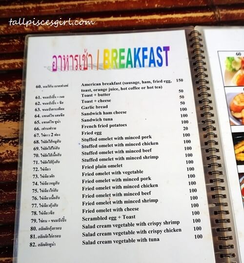 DSC00219 | What to Eat in Krabi: Ao Nang Boat Noodle They also serve a variety of affordably priced breakfast choices