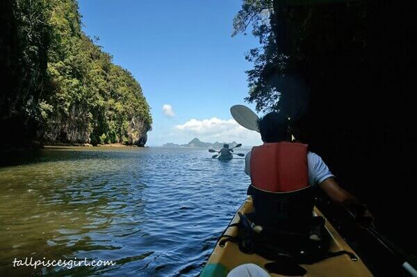 The short lived peacefulness. Paddling back out into the open sea