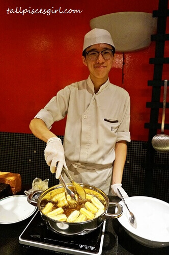Fresh churros in the making
