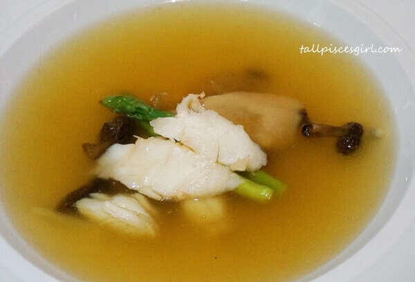 MIGF 2016 Menu @ Dynasty Restaurant: Lobster Consommé, Morel Mushroom with Fresh Crab Meat and Sea Treasure