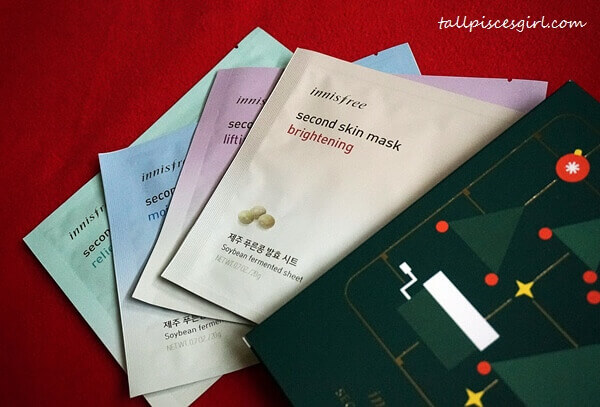 innisfree Second Skin Mask Christmas Special Set (Price: RM60.00 / 4 sheets)