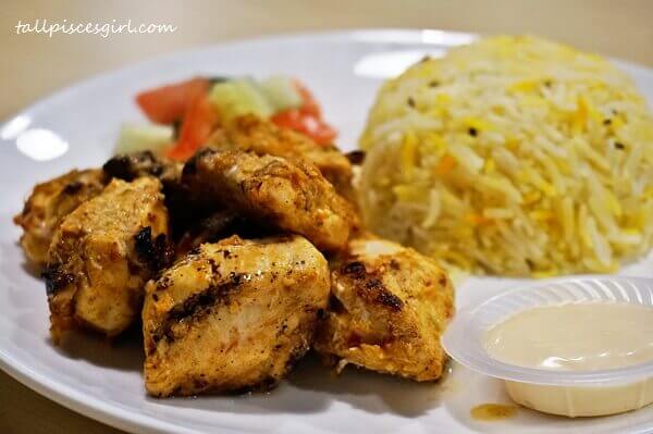 Shish Tawook Grilled Chicken + Rice (Price: RM 12.90)