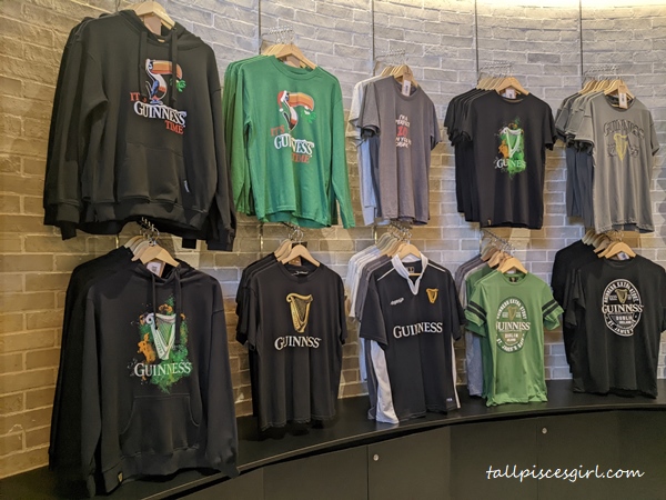 The exclusive Guinness merchandise sold at Arthur's Storehouse at Pavilion KL