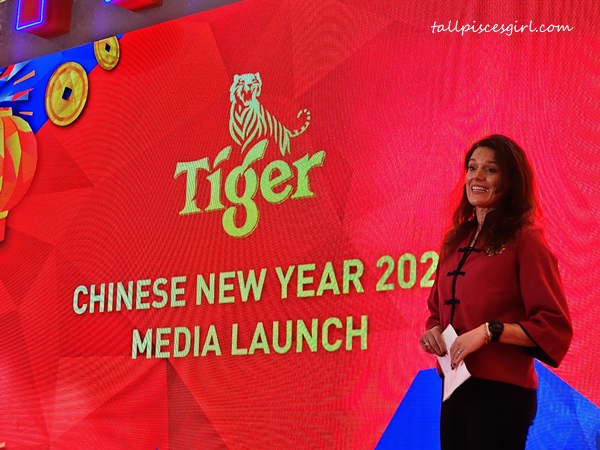 Willemijn Sneep, Marketing Director of Tiger Beer Malaysia addressing the guests at the Tiger CNY 2023 campaign media launch
