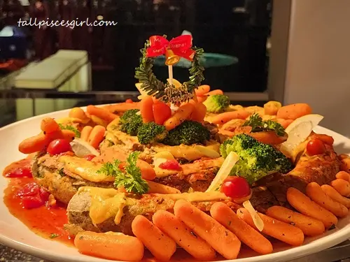 Roasted Chicken on Baked Pumpkin Potato on Soy Butter Sauce | Hilton Petaling Jaya Christmas Buffet 2023 and Hilton Holidays Offerings Roasted Chicken on Baked Pumpkin & Potato on Soy Butter Sauce